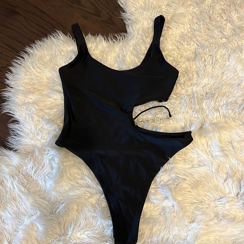 MESHKI CUTOUT ONE-PIECE SWIMSUIT